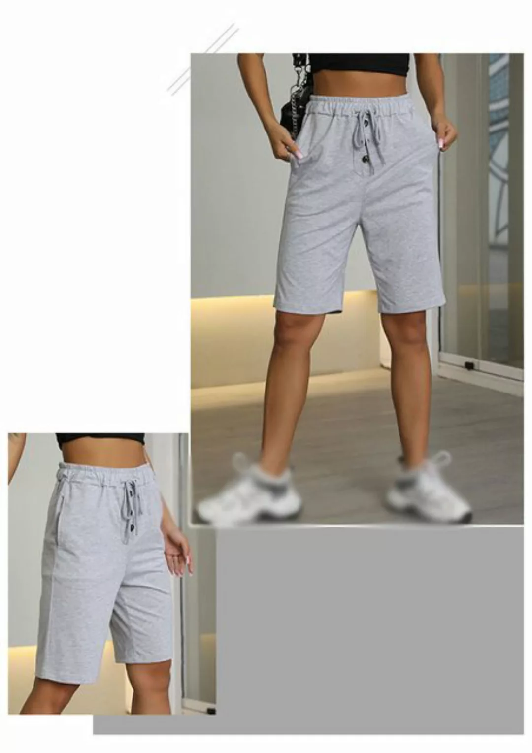 AFAZ New Trading UG Shorts Einfarbige Damen-Sporthose mit geradem Bein und günstig online kaufen