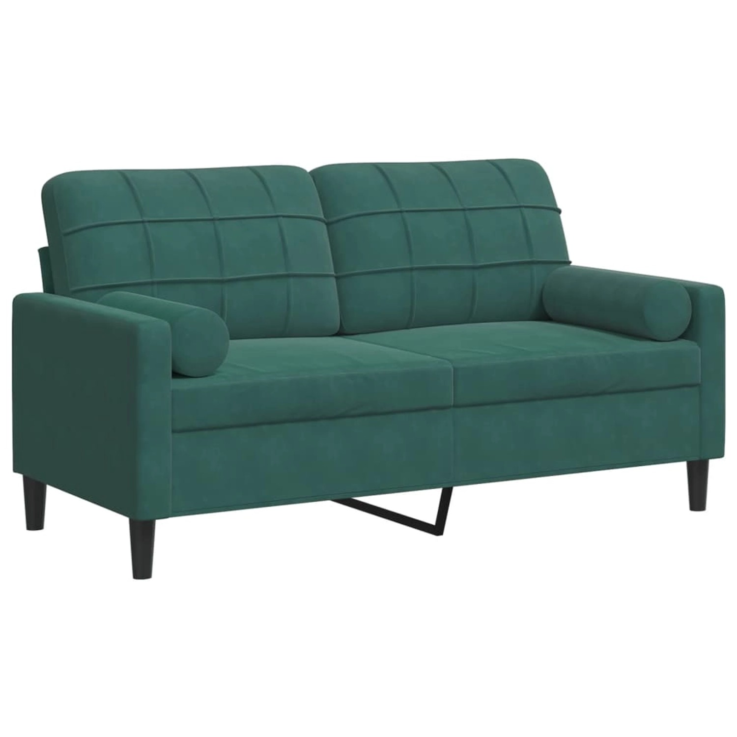 vidaXL 2-Sitzer-Sofa mit Zierkissen Dunkelgrün 140 cm Samt 2158384 günstig online kaufen