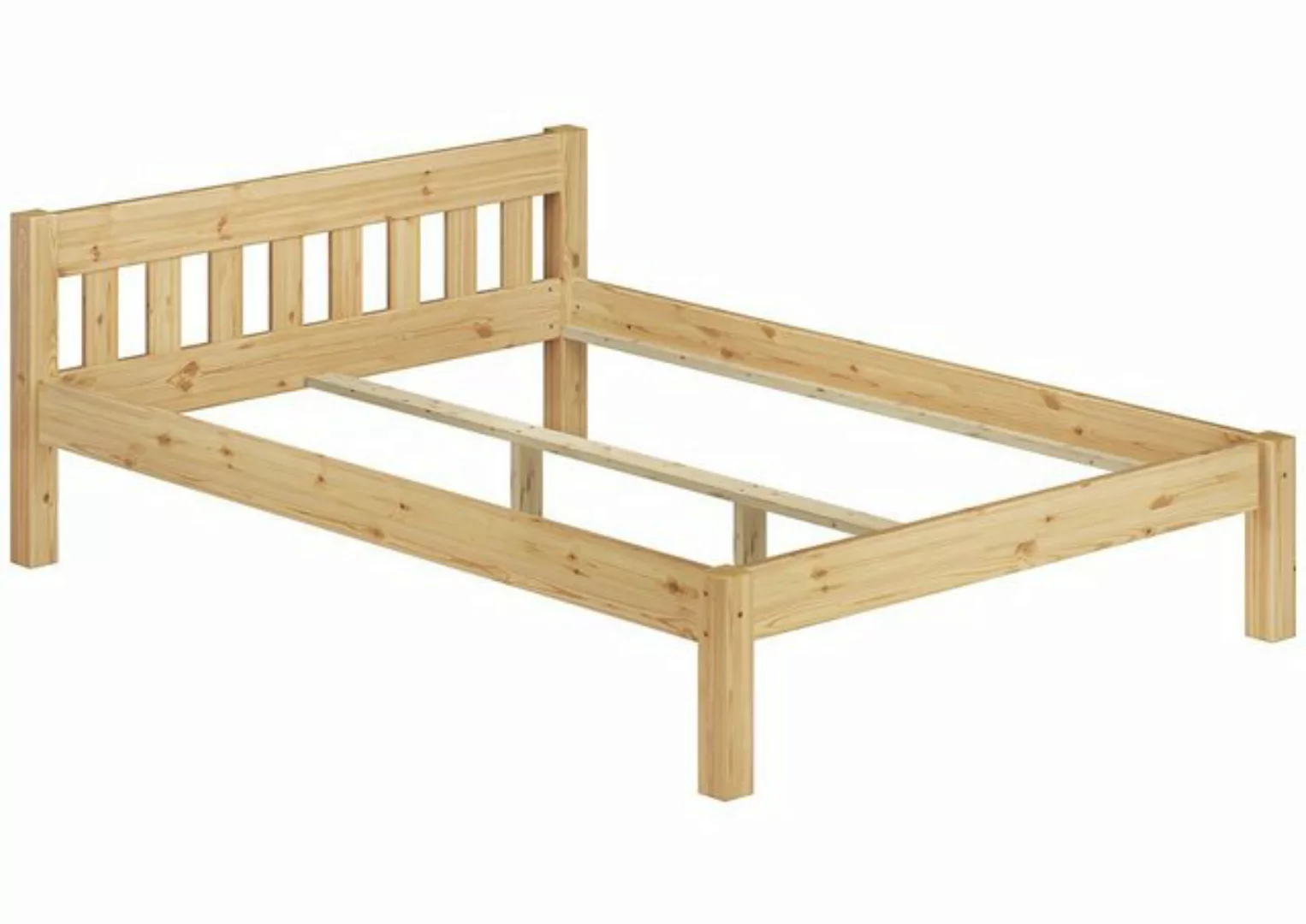 ERST-HOLZ Bett Breites Massivholz-Bettgestell 120x200 Kiefer, Kieferfarblos günstig online kaufen