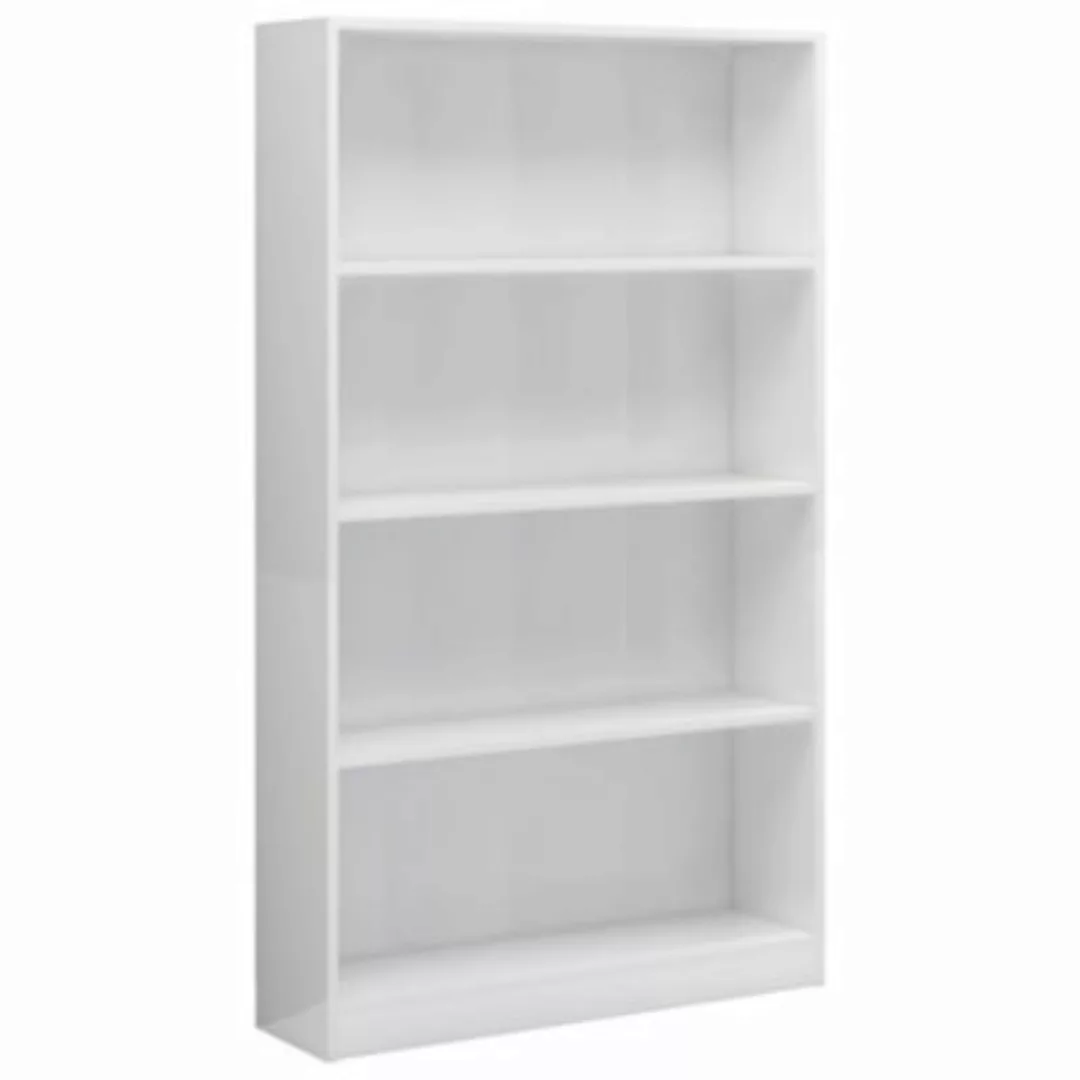 Bücherregal 4 Fächer Hochglanz-weiß 80 X 24 X 142 Cm Spanplatte günstig online kaufen