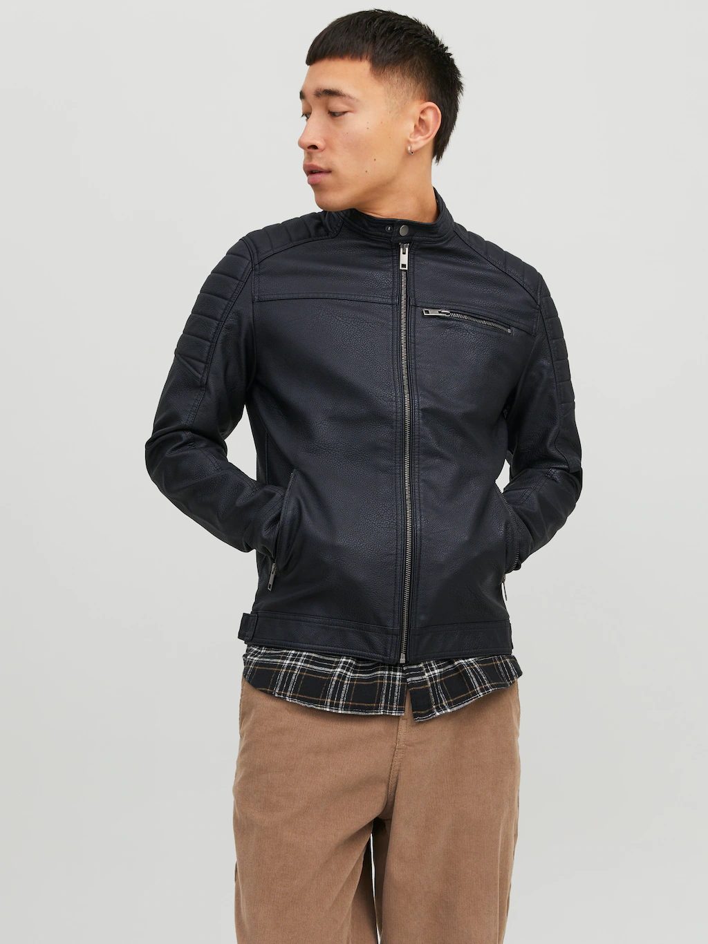 Jack & Jones Lederimitatjacke "JJEROCKY in Kunstlederoptik mit Reißverschlu günstig online kaufen