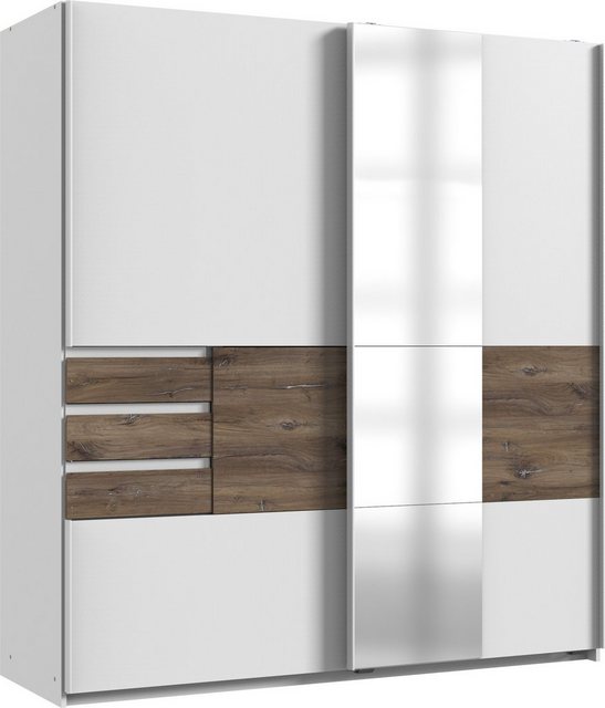 freiraum Schwebetürenschrank Bamberg (BxH: 180x198 cm) in WEISS + FLAGSTAFF günstig online kaufen