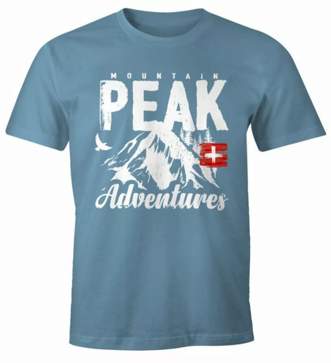 MoonWorks Print-Shirt Wander Herren T-Shirt Mountain Adventures mit Print günstig online kaufen