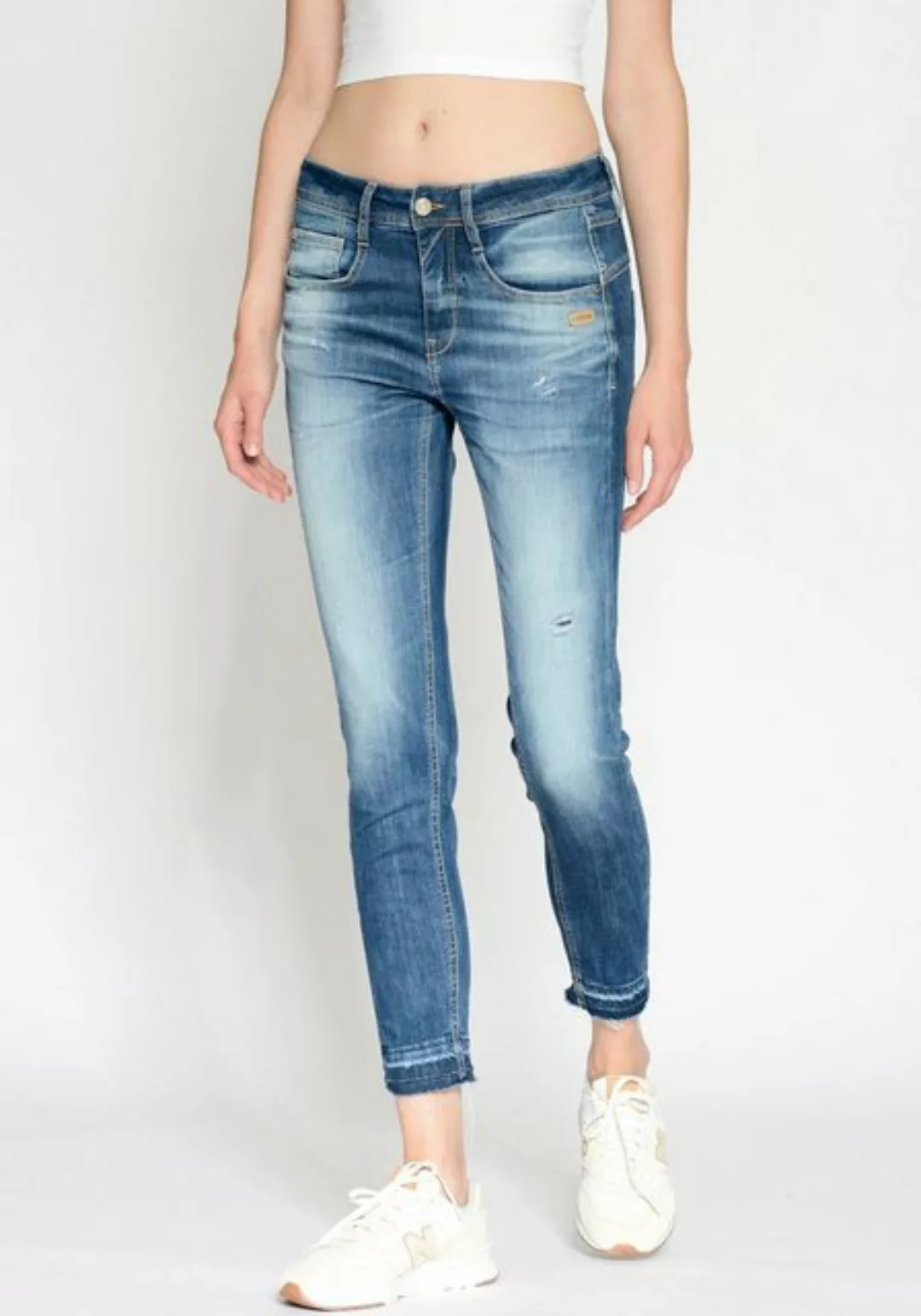 GANG Relax-fit-Jeans 94AMELIE CROPPED mit ausgefransten Saumabschluss günstig online kaufen