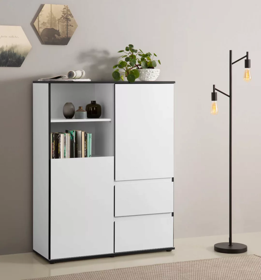 HELA Highboard "Ariana", mit angeschrägten Griffmulden, Breite 100 cm günstig online kaufen