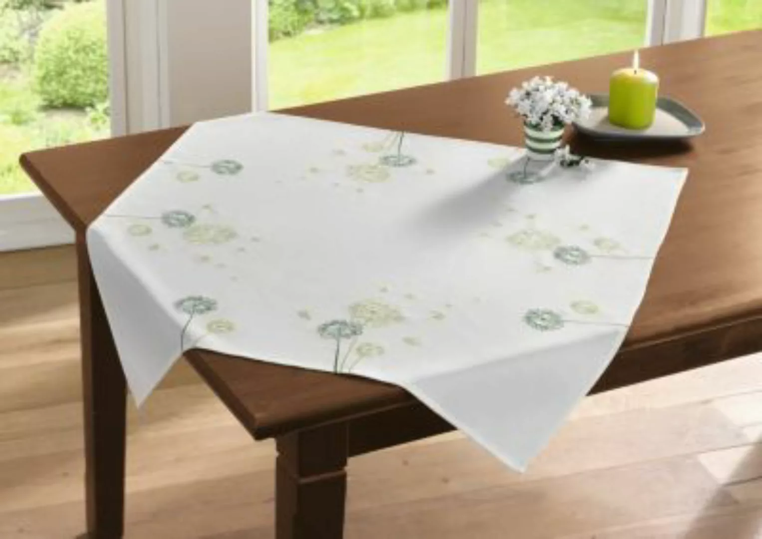 HOME Living Tischdecke SPAR-SET 2x Pusteblume Tischdecken weiß günstig online kaufen
