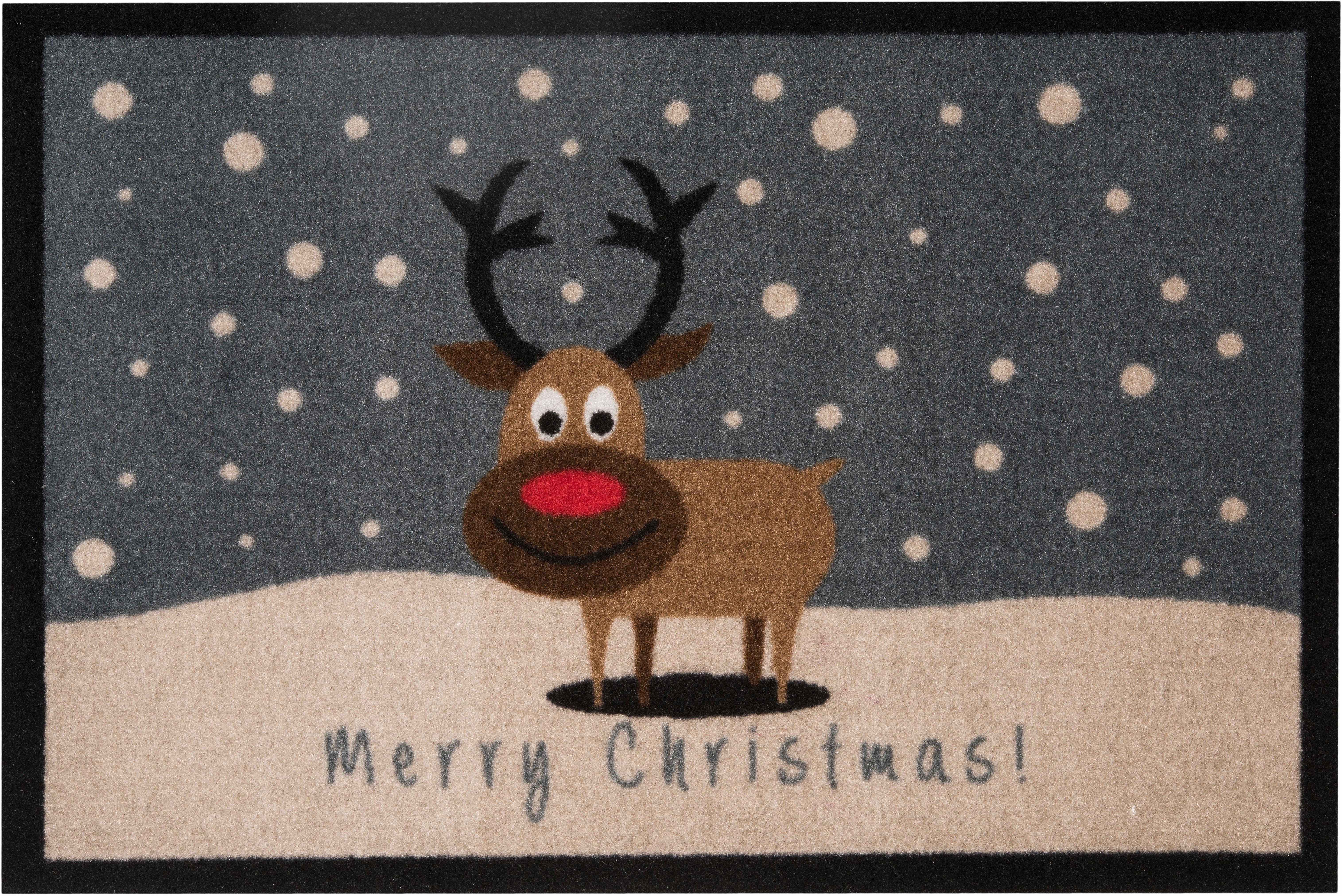 HANSE Home Fußmatte »Christmas Reindeer«, rechteckig, In- & Outdoor, Rutsch günstig online kaufen