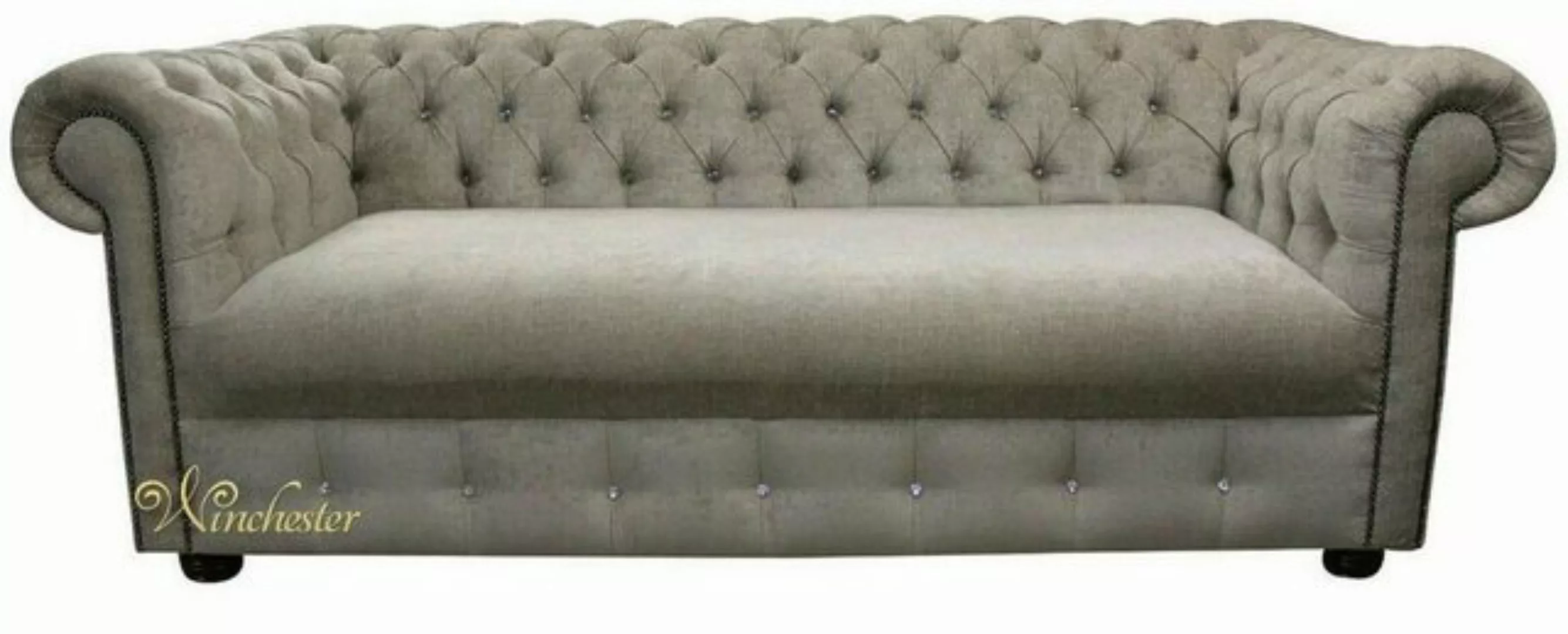JVmoebel 3-Sitzer Design Hellbraun Sofa 3 Sitzer Chesterfield Stoff Couch S günstig online kaufen