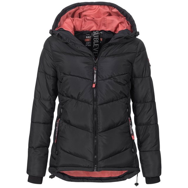 SUBLEVEL Steppjacke Damen mit Kapuze gefütterte Winter Jacke günstig online kaufen