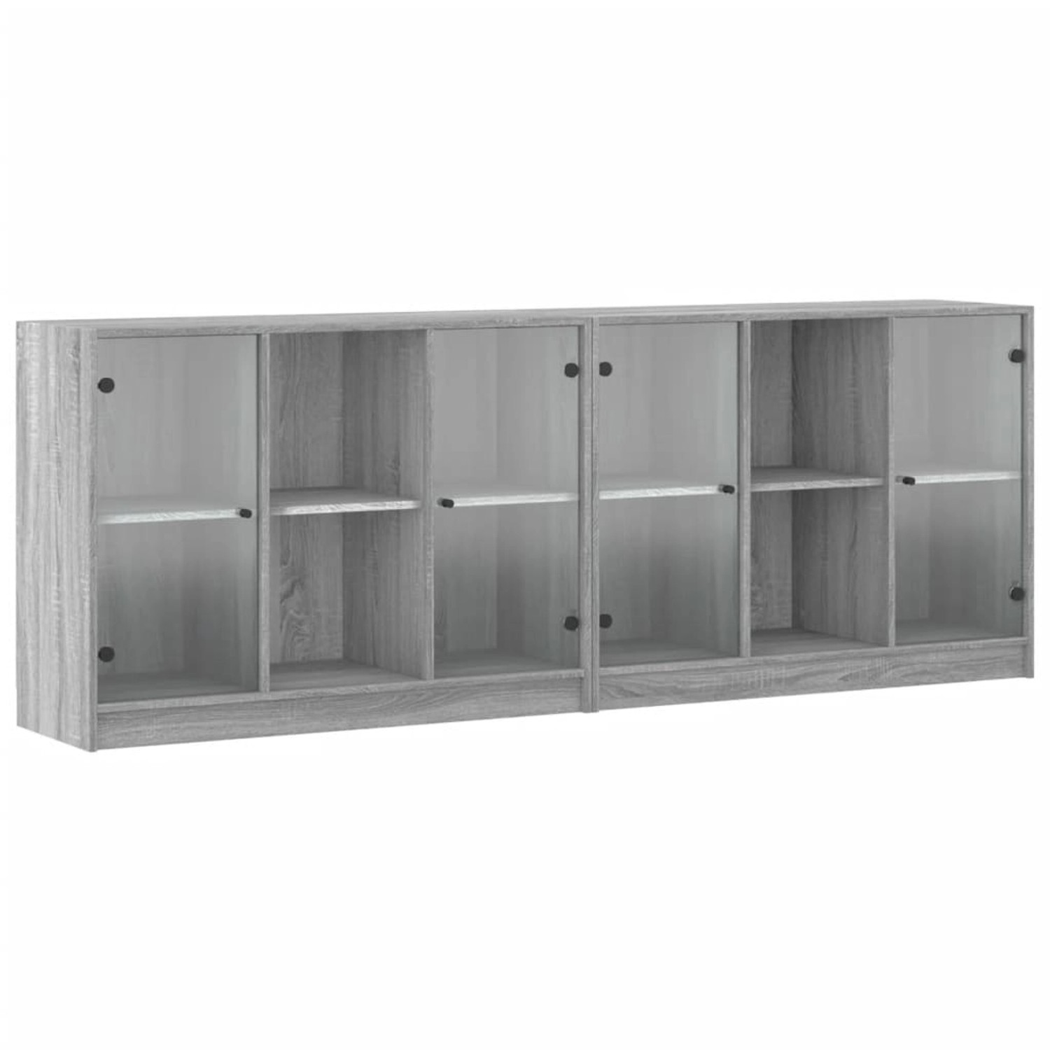 vidaXL Bücherschrank mit Türen Grau Sonoma 204x37x75 cm Holzwerkstoff günstig online kaufen