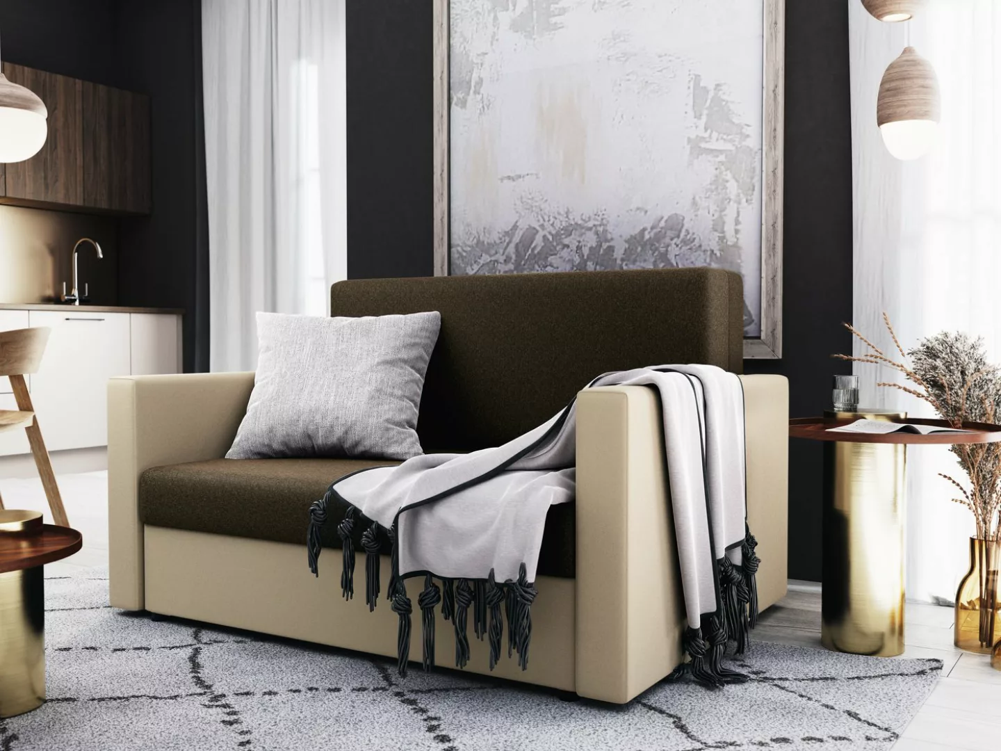 ALTDECOR Sofa HEVI, Couch mit Schlaffunktion, Bettkasten, Wohnzimmer günstig online kaufen