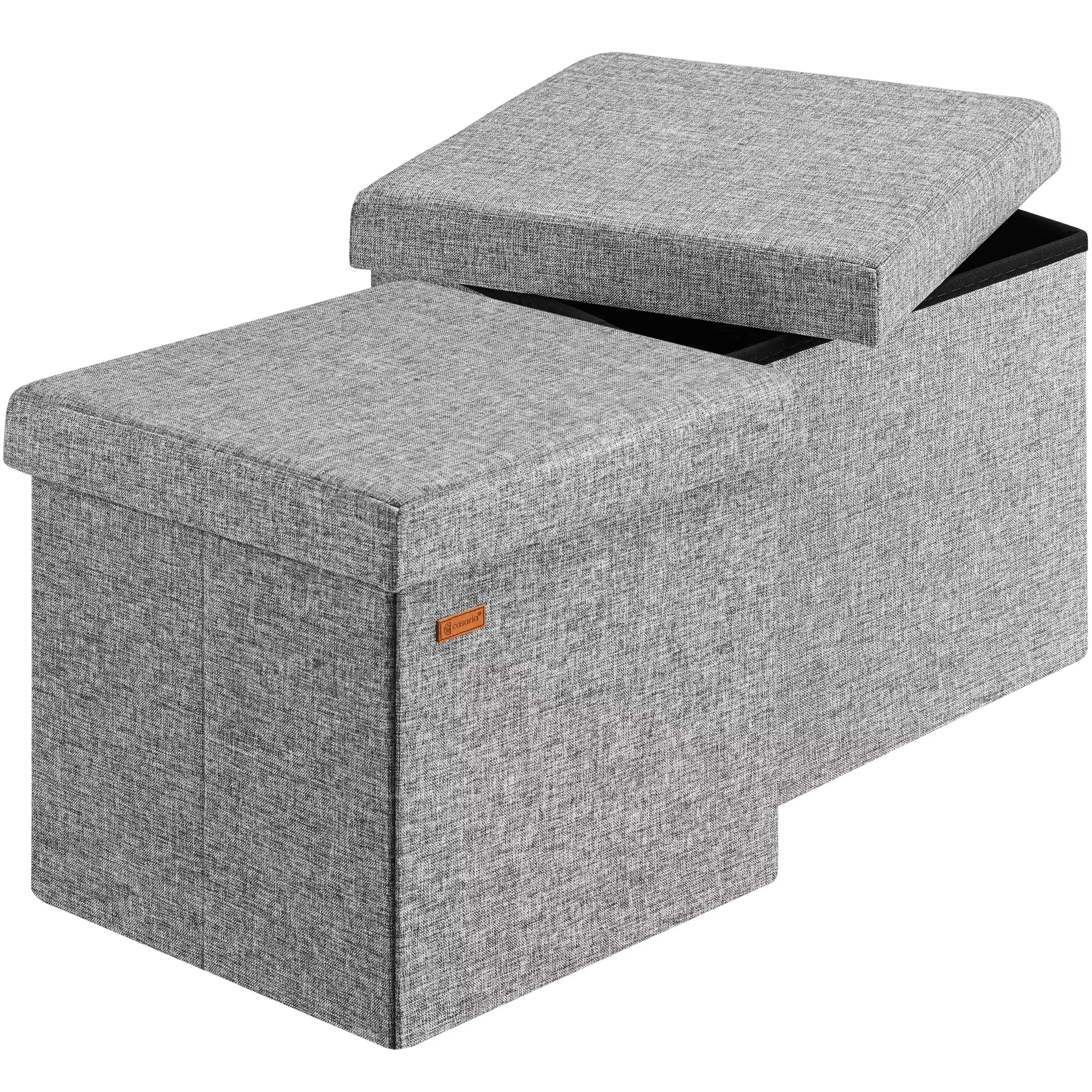 Sitzhocker 2er-Set Grau 38x38x38cm faltbar günstig online kaufen