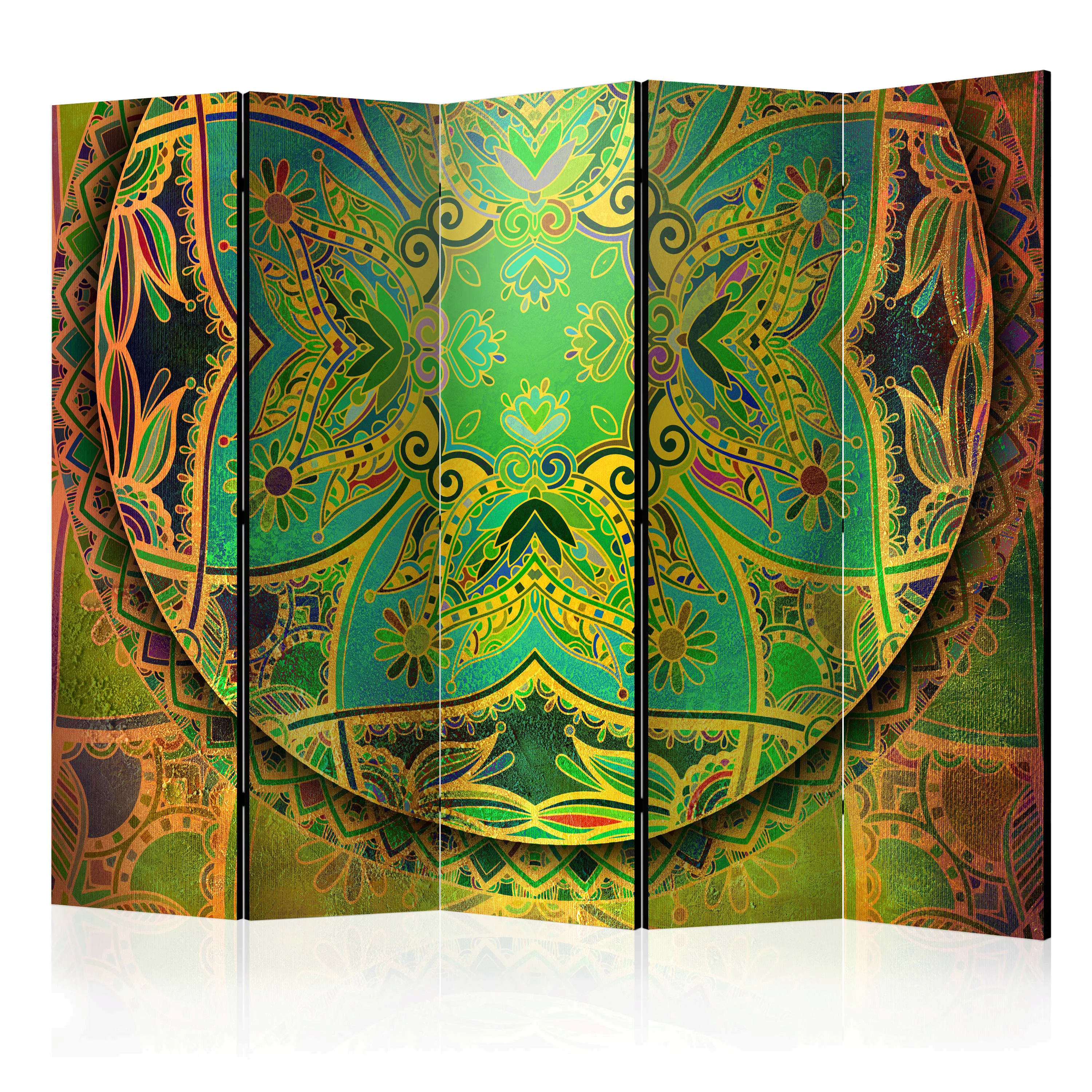 5-teiliges Paravent - Mandala: Emerald Fantasy Ii [room Dividers] günstig online kaufen