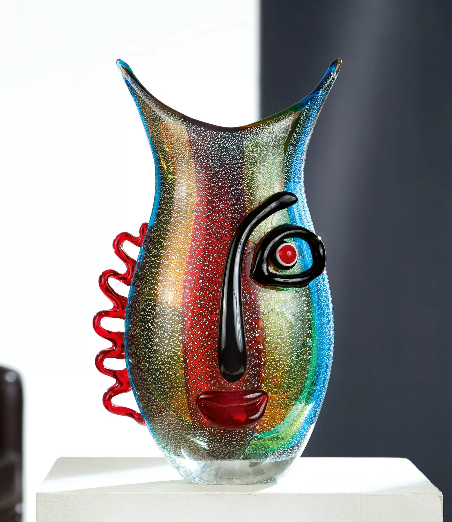 GILDE GLAS art Tischvase »Red Vista«, (1 St.), aus Glas, Höhe ca. 32 cm günstig online kaufen