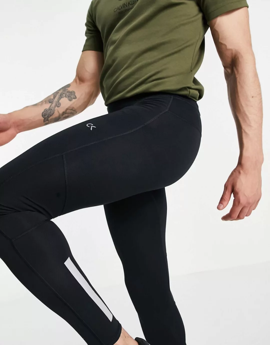 Calvin Klein – Sport – Lange Strumpfhose in Schwarz günstig online kaufen