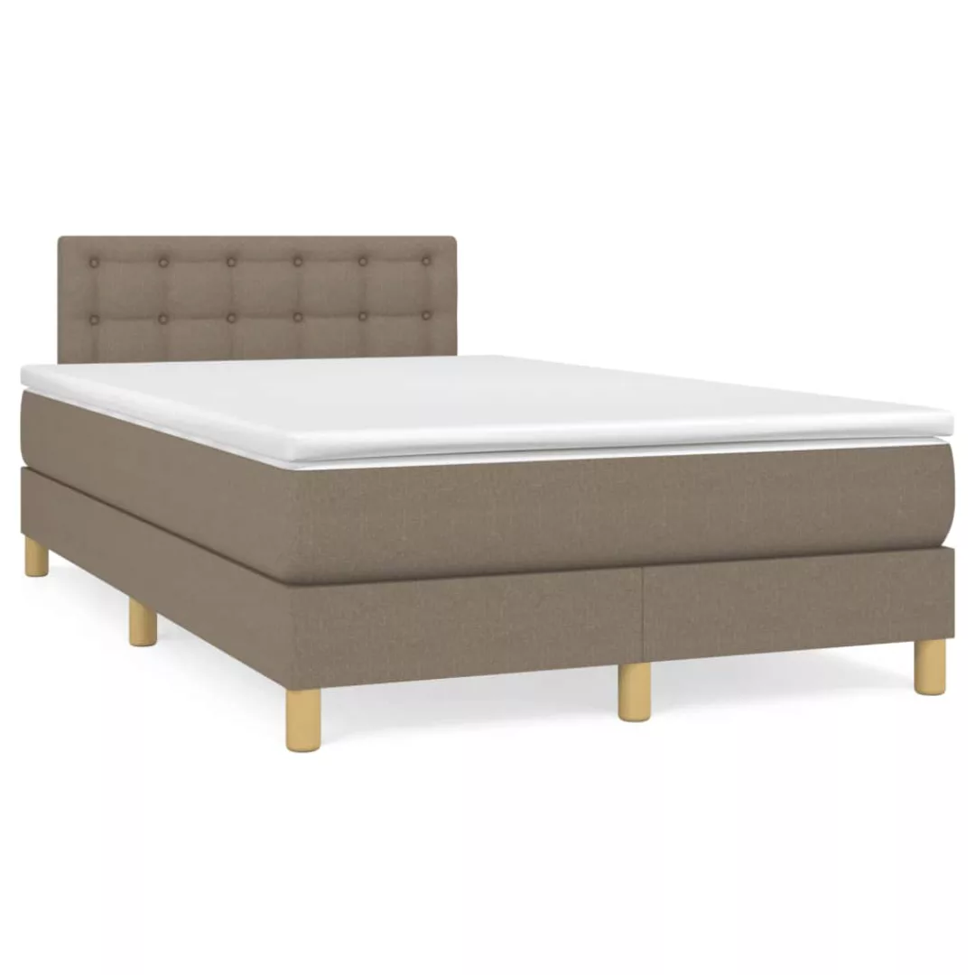 Vidaxl Boxspringbett Mit Matratze Taupe 120x200 Cm Stoff günstig online kaufen