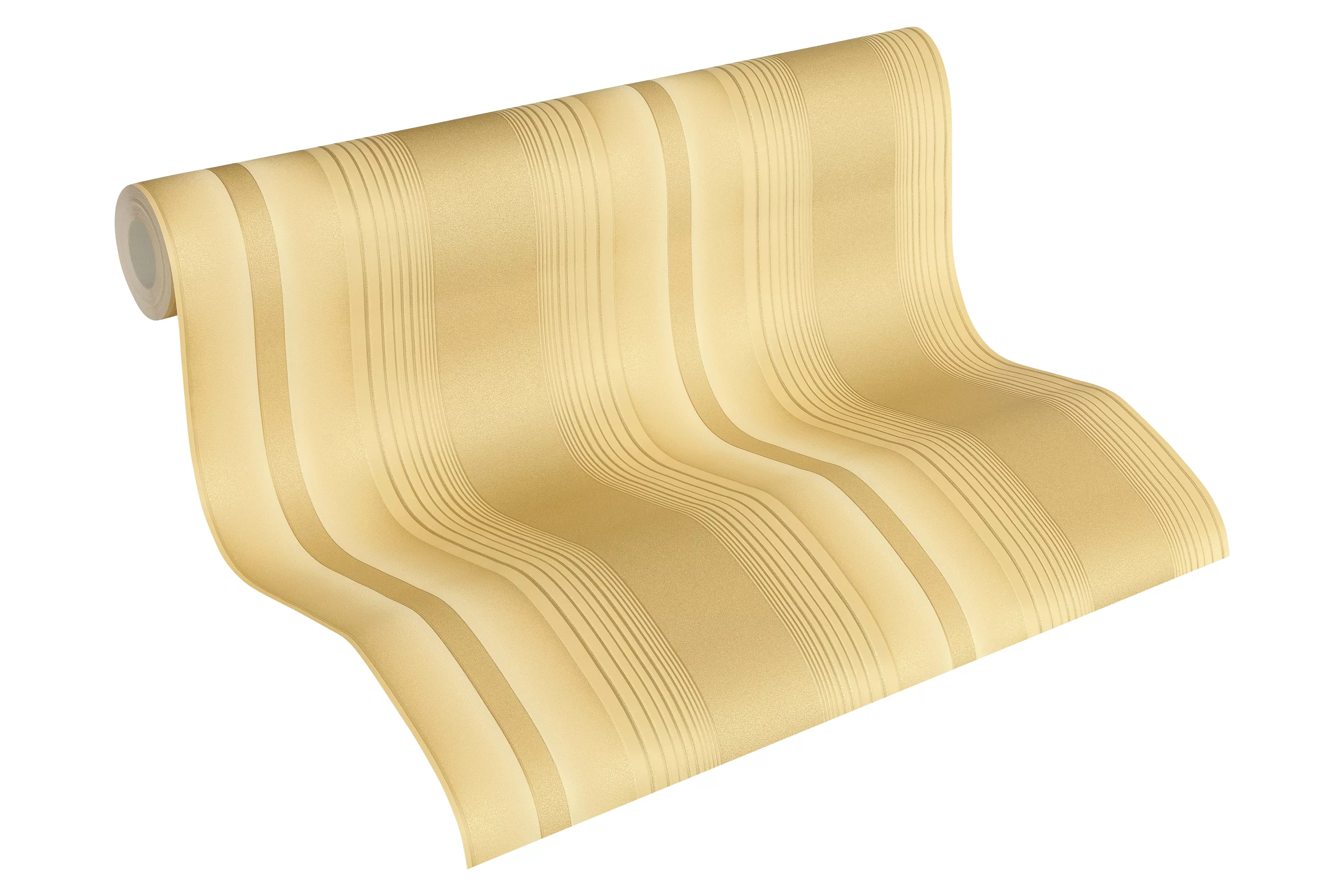 Bricoflor Elegante Vlies Streifentapete Goldene Tapete mit Streifen für Woh günstig online kaufen