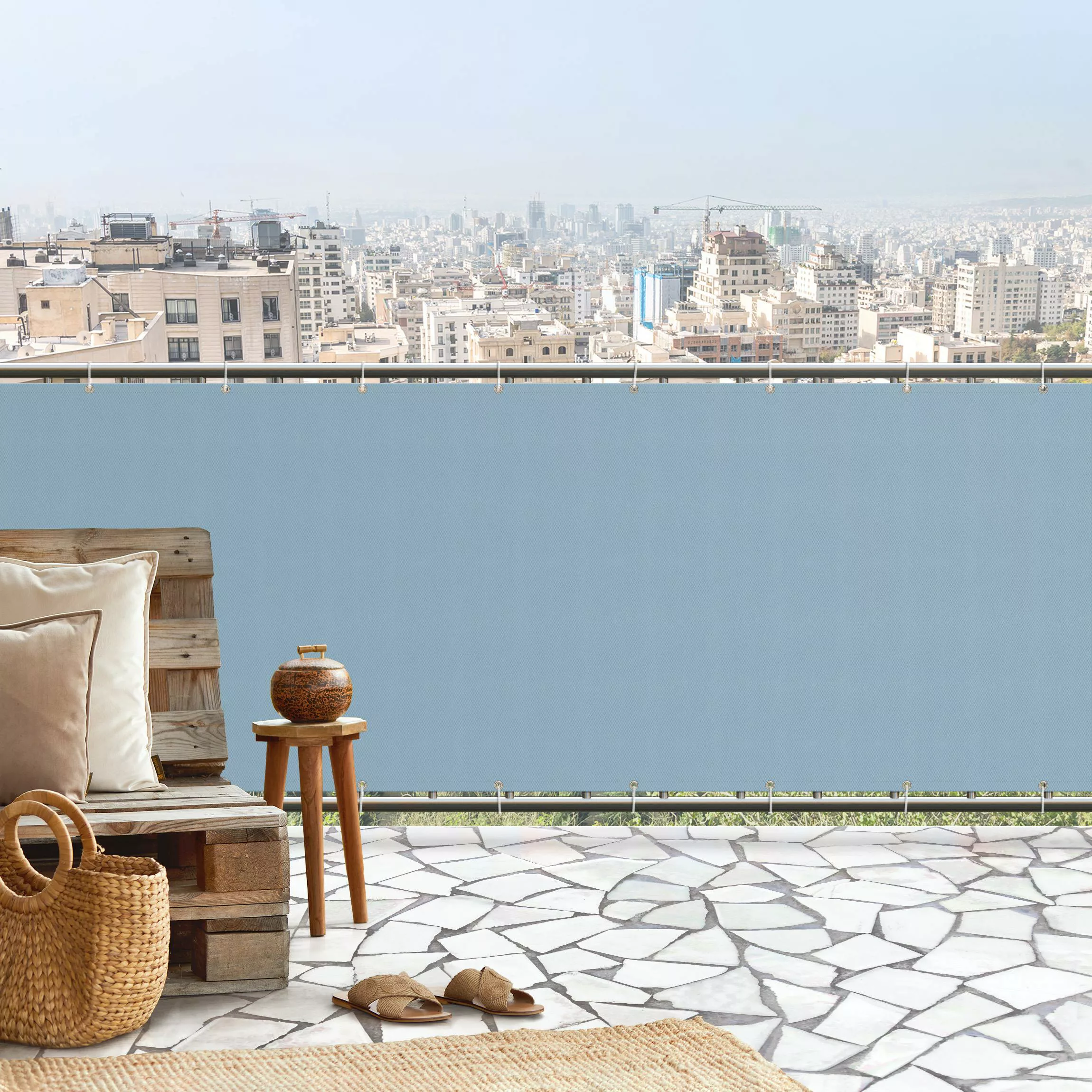 Balkon Sichtschutz Pastell Blau günstig online kaufen