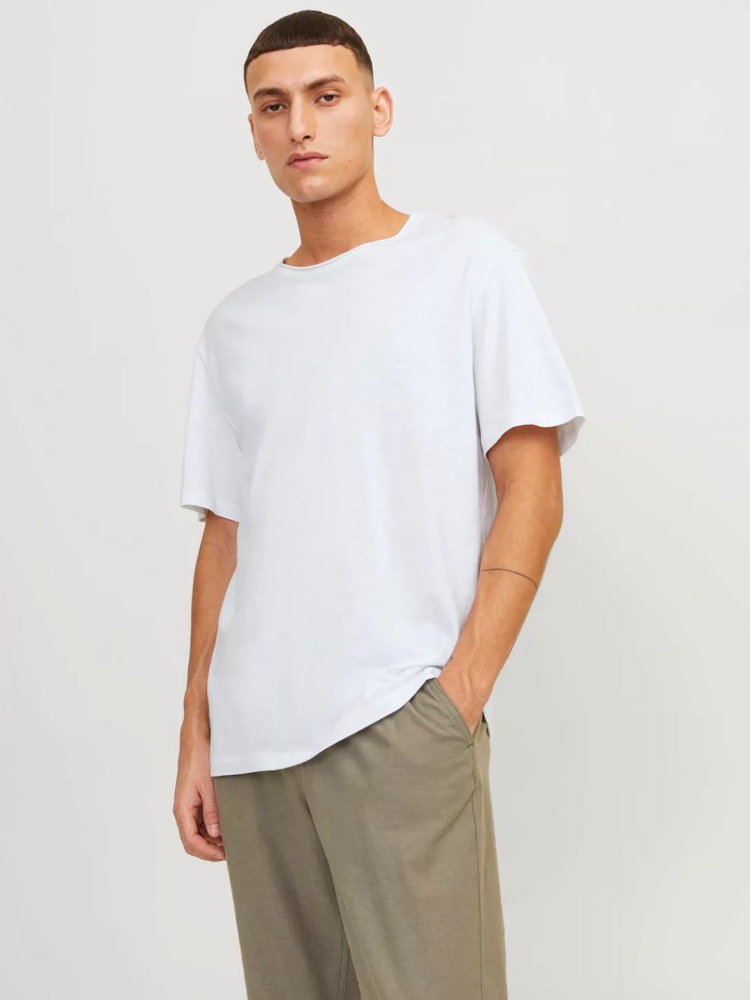 Jack & Jones T-Shirt "JJESUMMER LINEN TEE SS O-NECK LN" günstig online kaufen