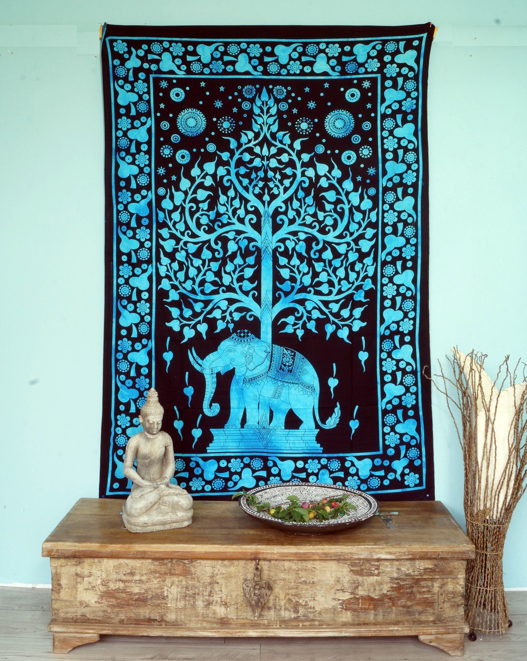 Guru-Shop Tagesdecke Boho-Style Wandbehang, indische Tagesdecke günstig online kaufen