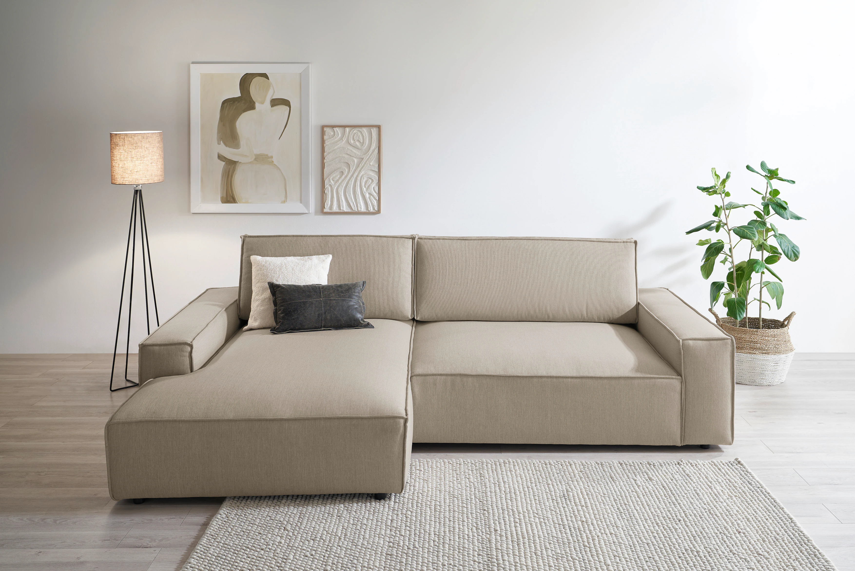 Home affaire Ecksofa "Sherwood XXL, Big-Sofa in Cord oder Leinenoptik, Couc günstig online kaufen