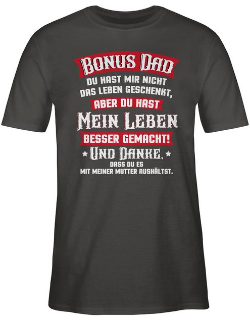 Shirtracer T-Shirt Bonus Dad - rot/weiß Vatertag Geschenk für Papa günstig online kaufen