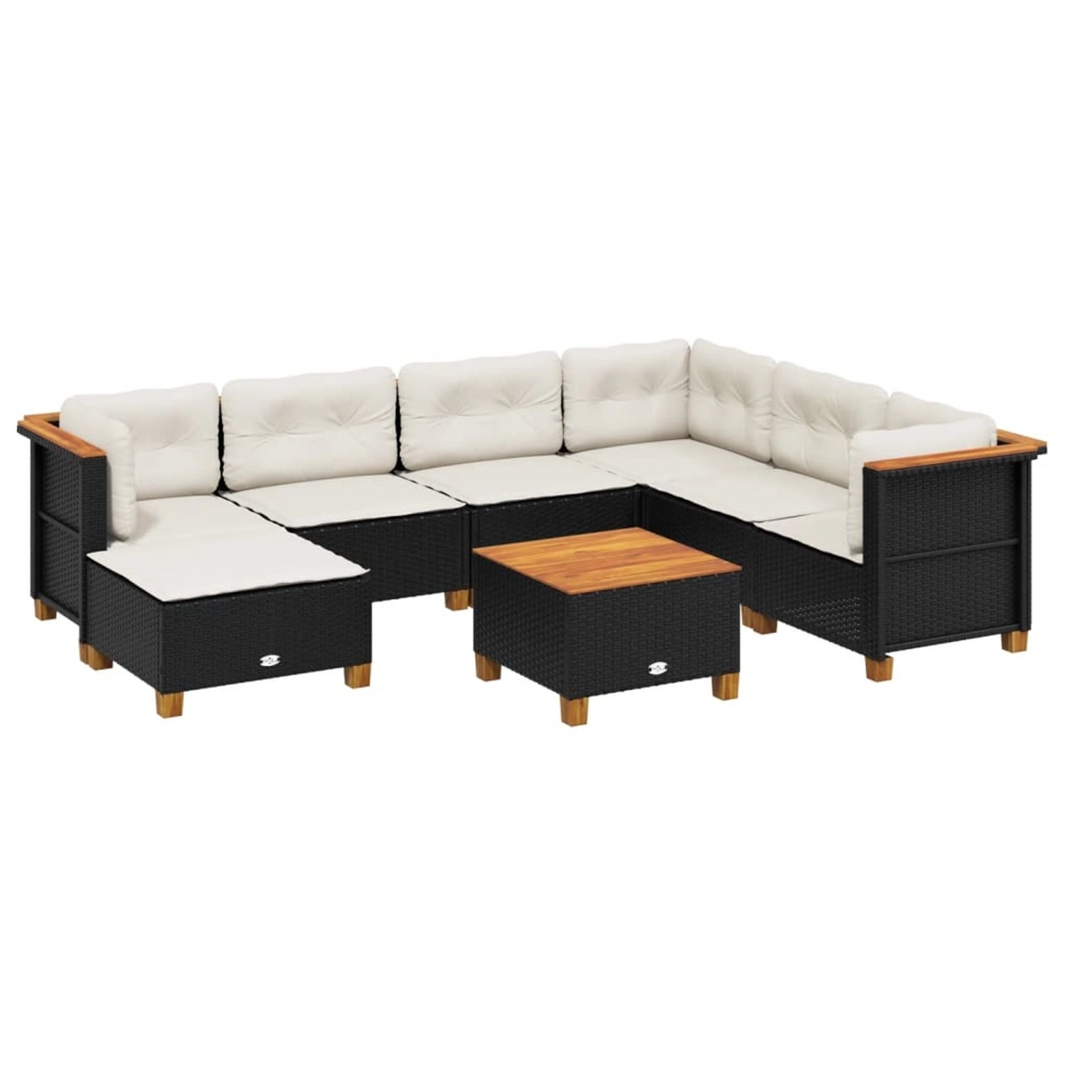 vidaXL 8-tlg Garten-Sofagarnitur mit Kissen Schwarz Poly Rattan Modell 239 günstig online kaufen