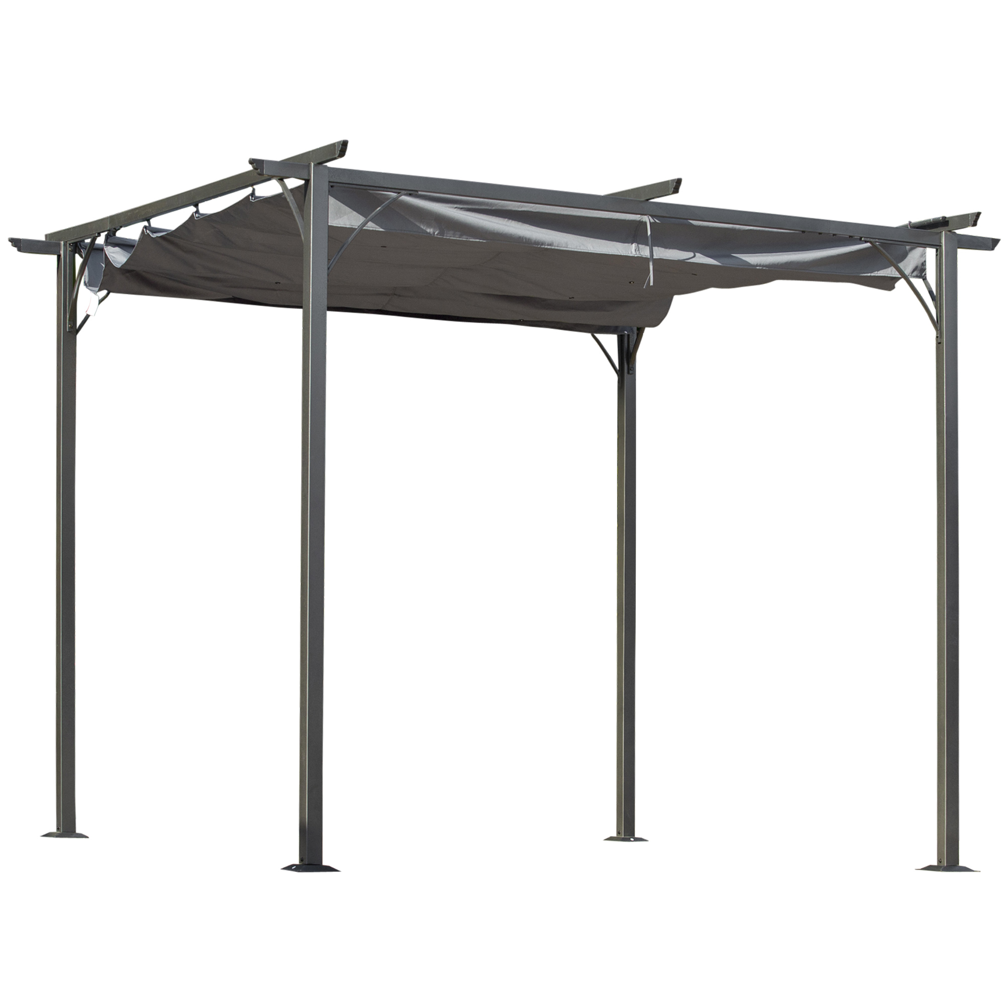 Outsunny Pergola Pavillon 3x3m wasserdicht mit Schiebedach, UV-Schutz für G günstig online kaufen