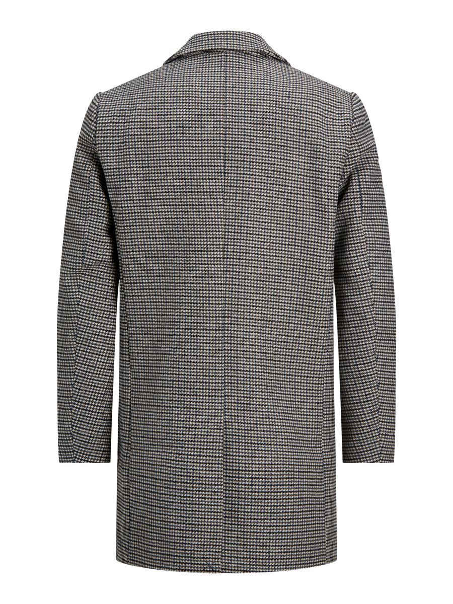 Jack & Jones – Originals – Karierter Mantel aus einer Wollmischung-Marinebl günstig online kaufen
