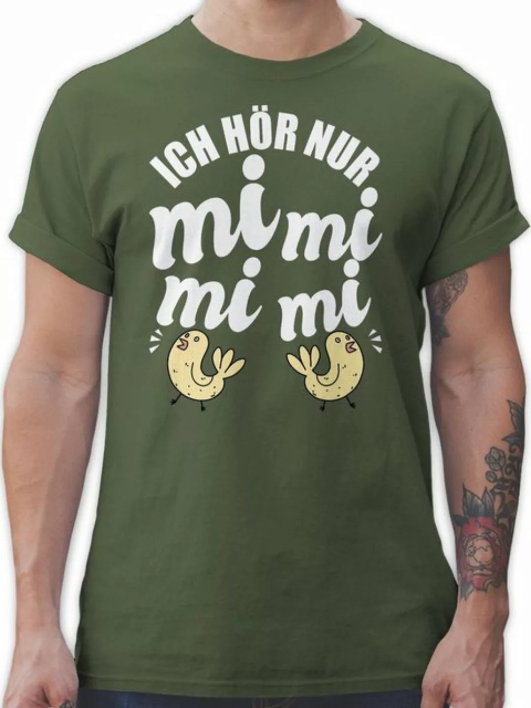 Shirtracer T-Shirt Ich hör nur mi mi mi mi Vogel - weiß Sprüche Statement günstig online kaufen