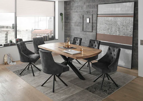Stolkom Esstisch »Veneti«, 200 cm breit in Bootsform, Tisch Mango Massivhol günstig online kaufen