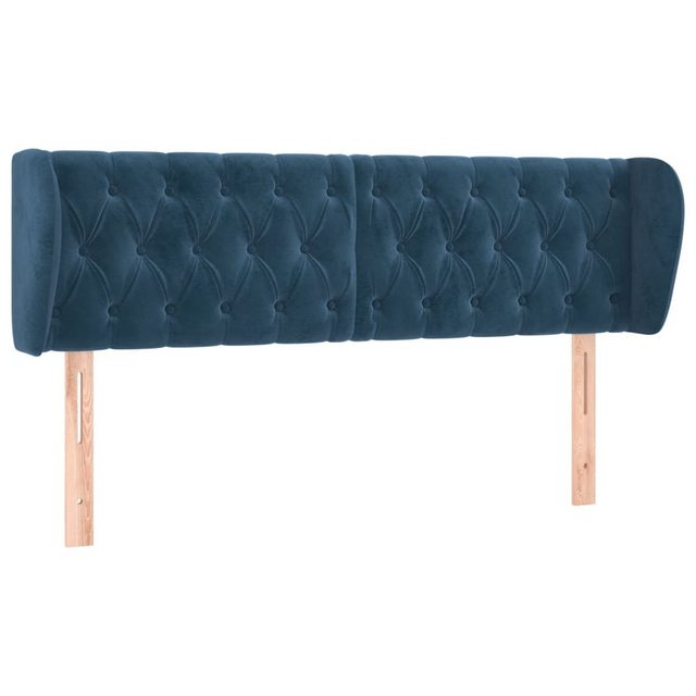 vidaXL Bett, Kopfteil mit Ohren Dunkelblau 163x23x78/88 cm Samt günstig online kaufen