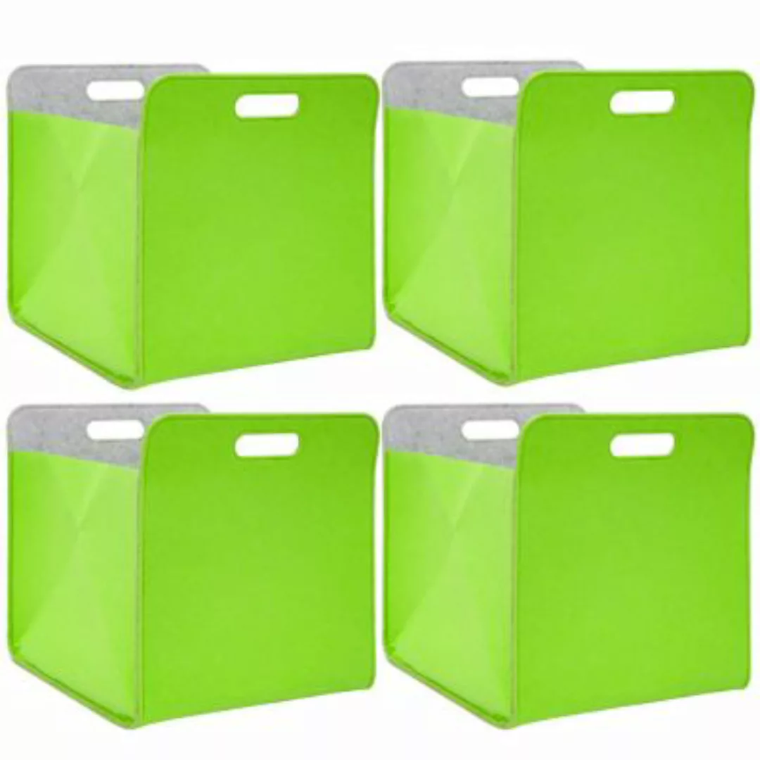 Dune Design® Aufbewahrungsbox 4er Set Cube Filz Apfelgrün 33x38x33cm günstig online kaufen