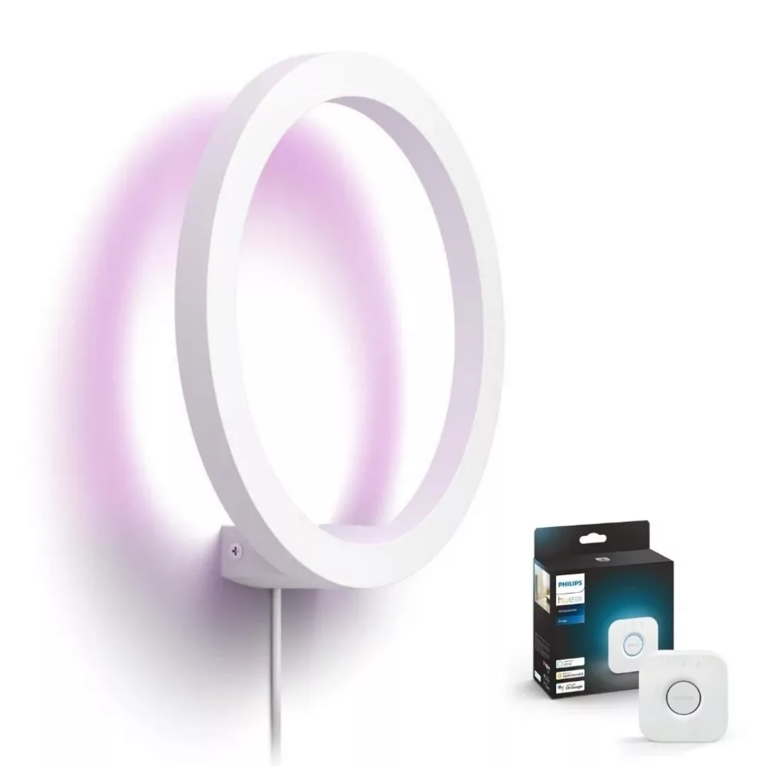 Philips Hue Bluetooth White & Color Ambiance Wandleuchte Sana in Weiß 20W 1 günstig online kaufen