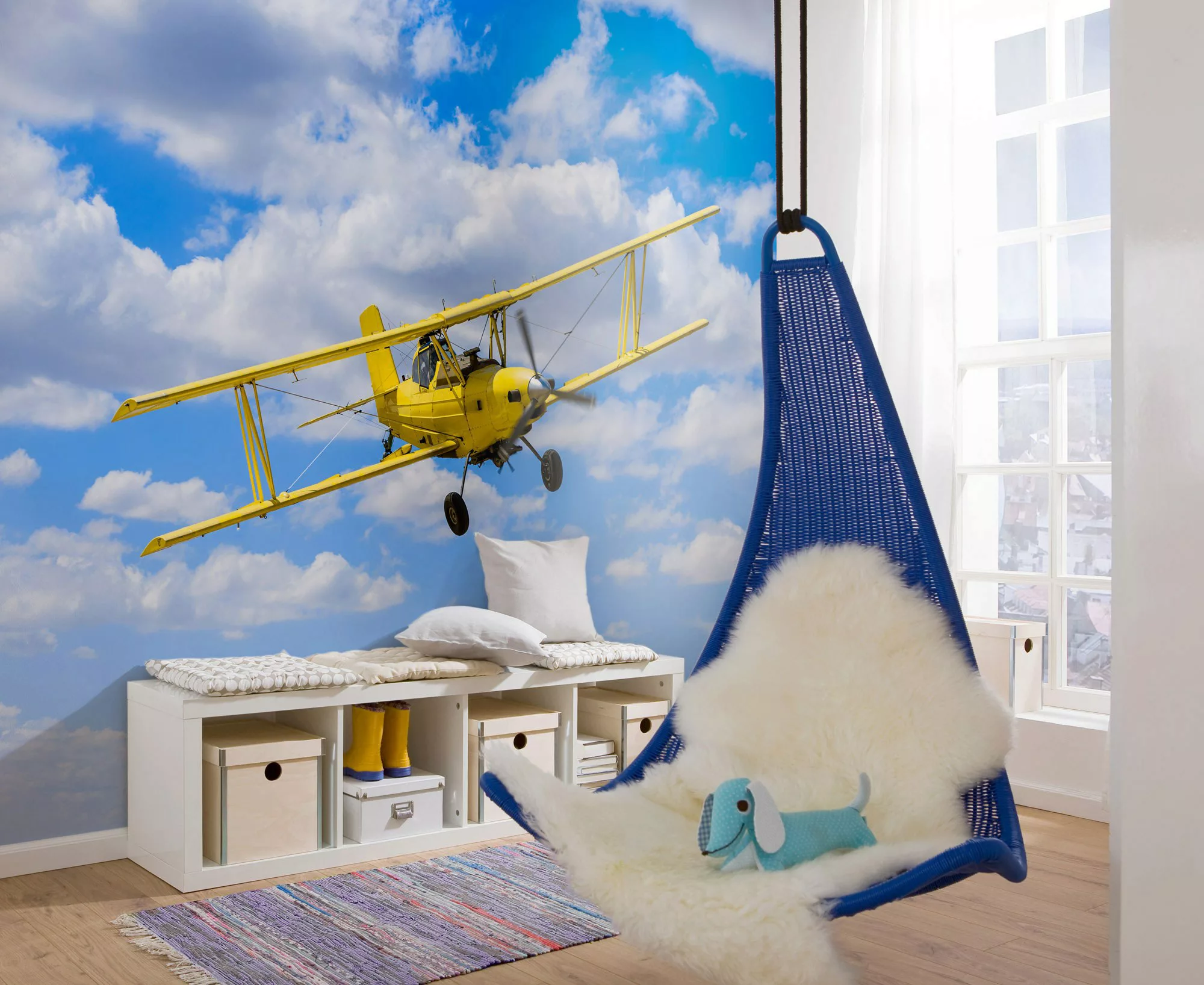 KOMAR Vlies Fototapete - Biplane - Größe 400 x 250 cm mehrfarbig günstig online kaufen