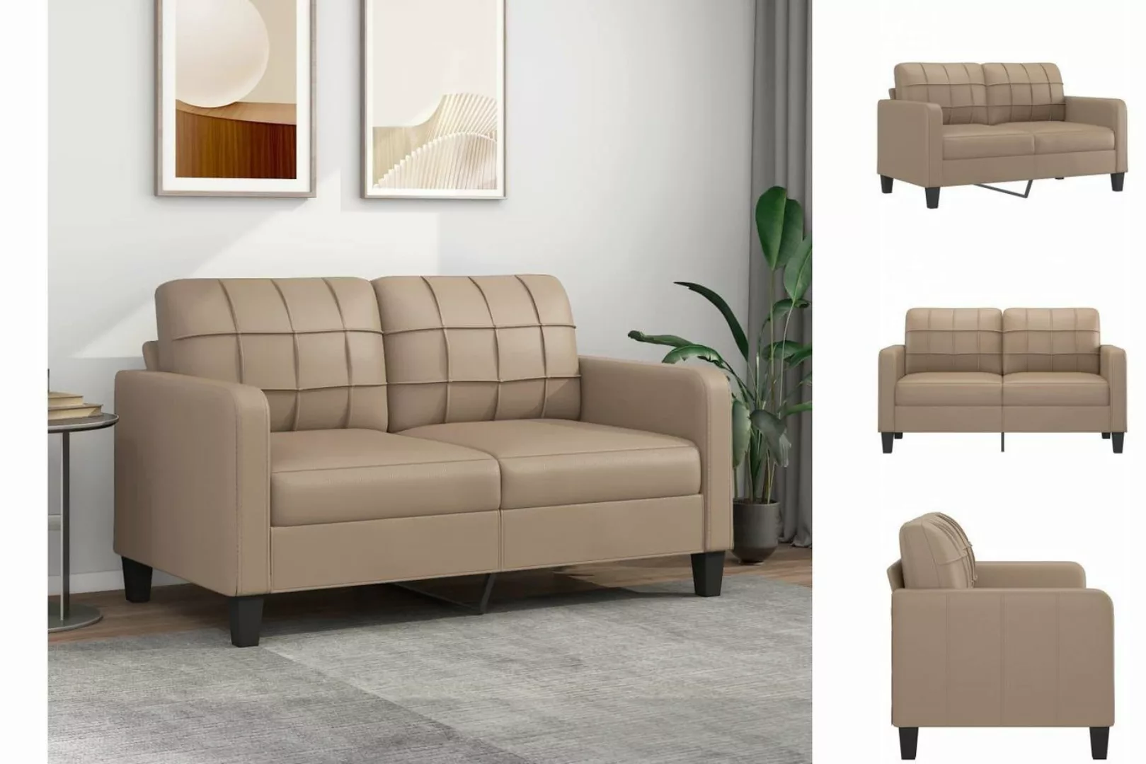 vidaXL Sofa 2-Sitzer-Sofa Couch Cappuccino-Braun 140 cm Kunstleder günstig online kaufen