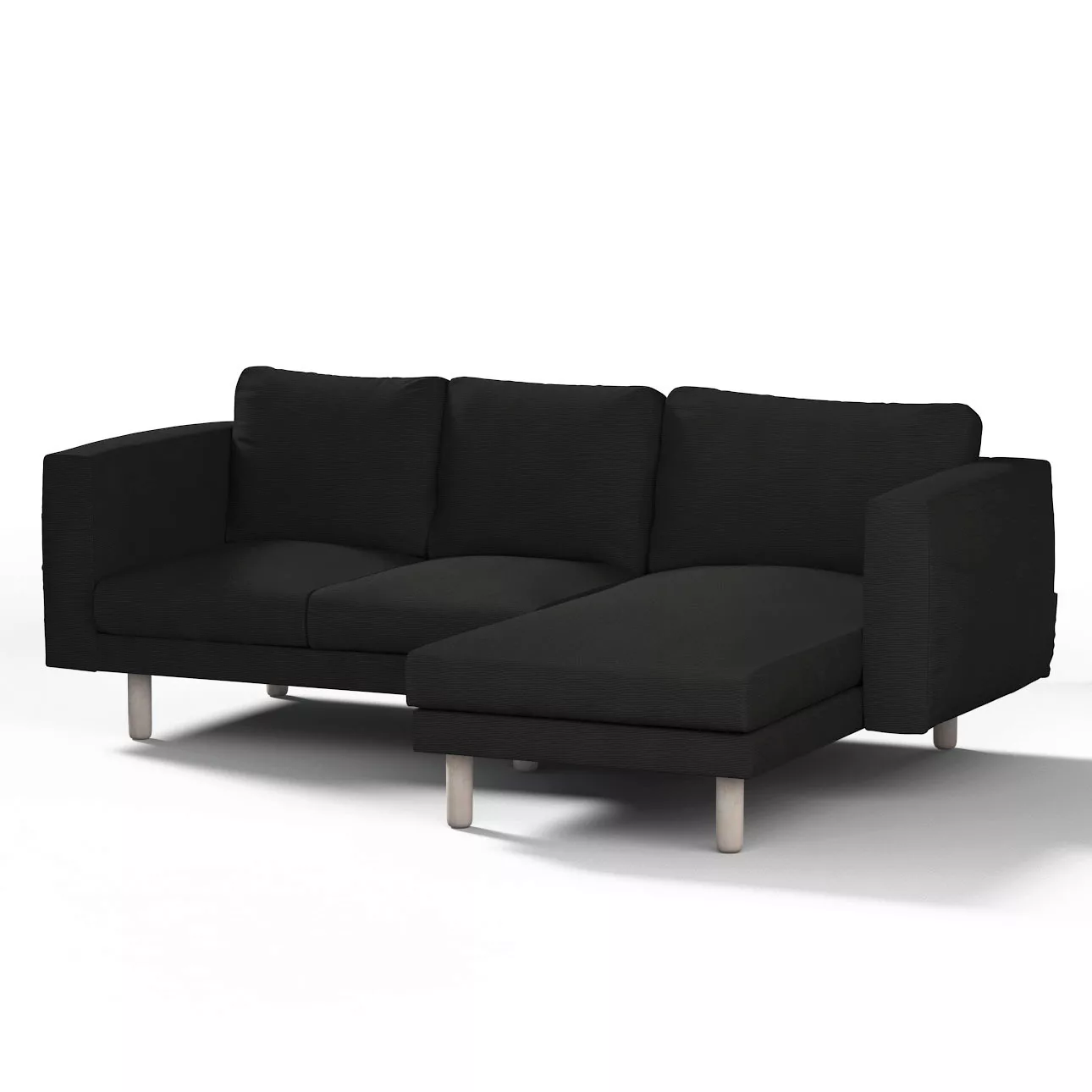 Bezug für Norsborg 3-Sitzer Sofa mit Recamiere, schwarz, Norsborg Bezug für günstig online kaufen
