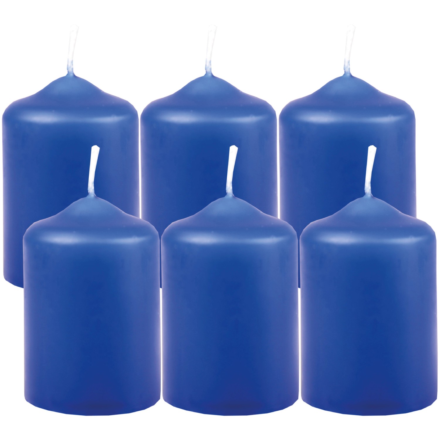 HS Candle Stumpenkerzen Ø4cm 6er Pack Blau günstig online kaufen