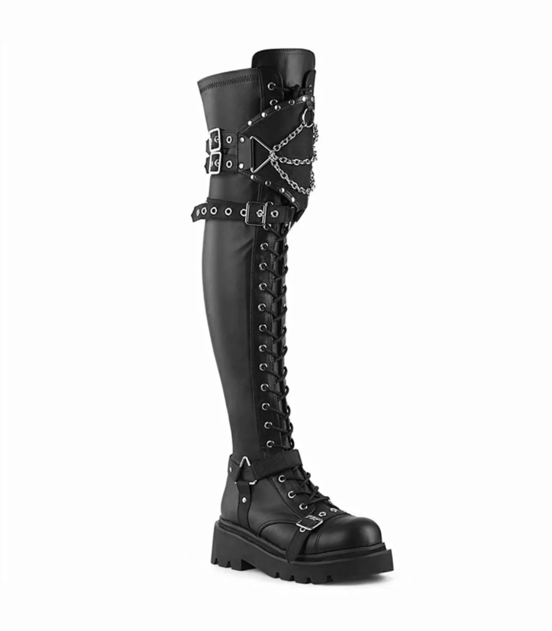 RENEGADE-320 Overknee Stiefel - Schwarz Matt | Demonia (Schuhgröße: EUR 38) günstig online kaufen