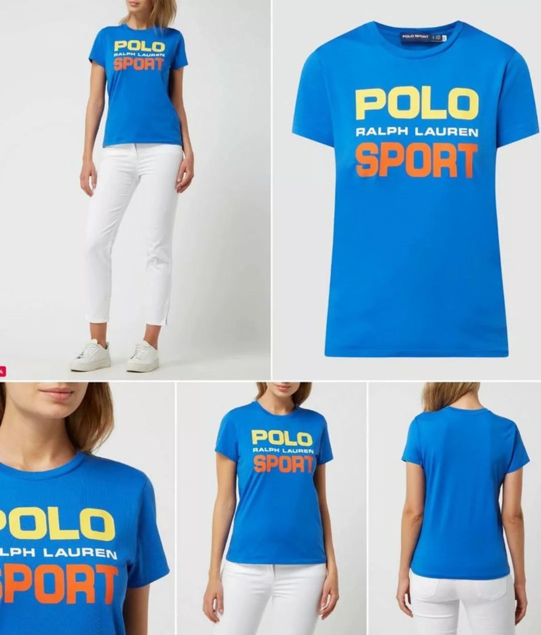 Ralph Lauren T-Shirt POLO RALPH LAUREN Rainbow Logo T-shirt Retro Preppy Sh günstig online kaufen