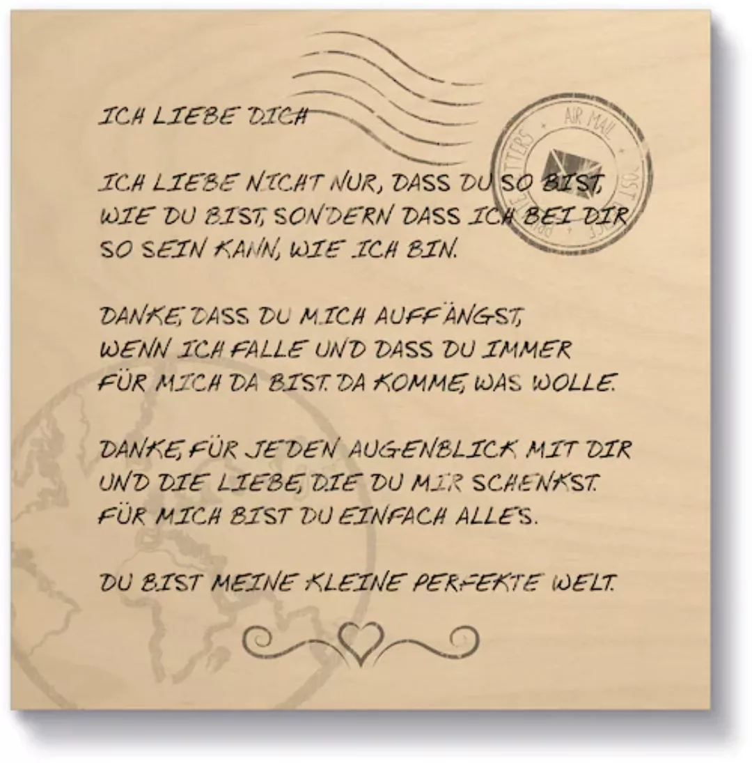 Artland Holzbild »Ich liebe Dich«, Sprüche & Texte, (1 St.) günstig online kaufen