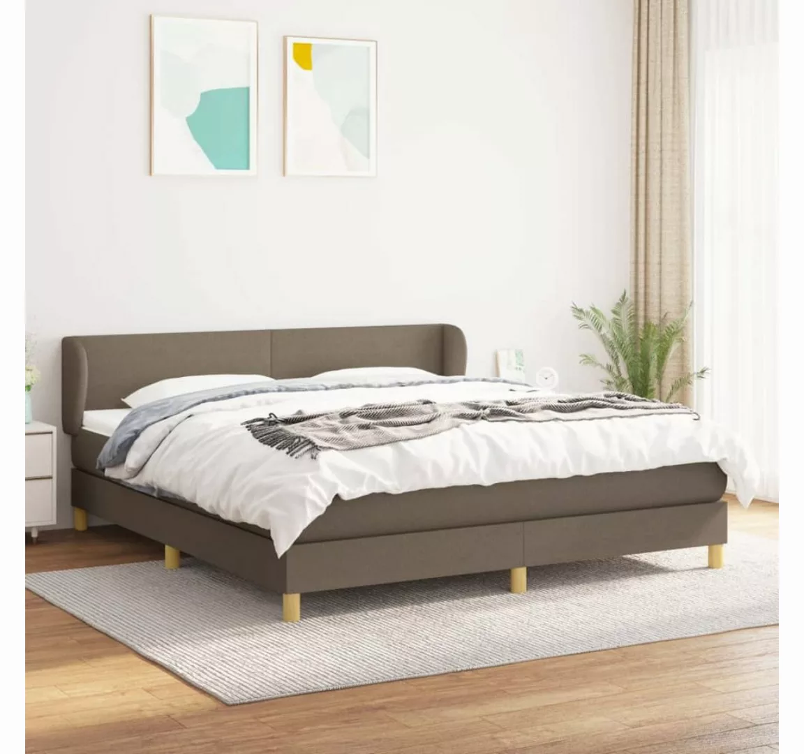 vidaXL Boxspringbett Boxspringbett mit Matratze Taupe 160x200 cm Stoff Bett günstig online kaufen