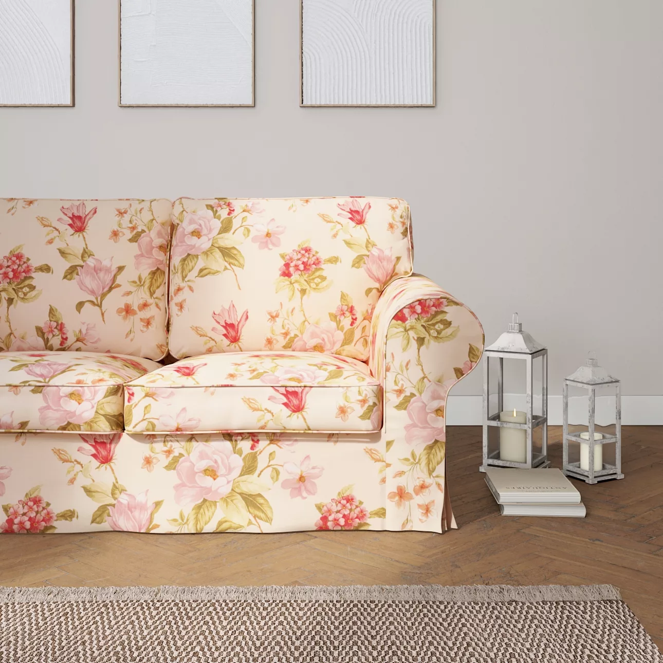 Bezug für Ektorp 2-Sitzer Schlafsofa ALTES Modell, creme-rosa, Sofabezug Ek günstig online kaufen