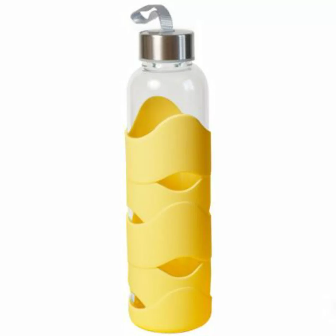 Geda Labels Trinkflasche Glas Silikon  500ml Trinkflaschen gelb günstig online kaufen
