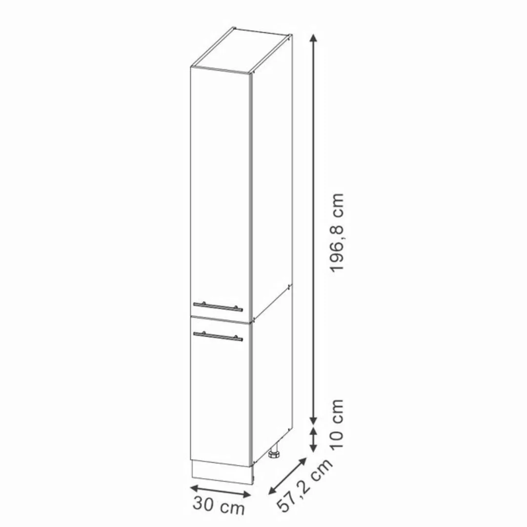 Vicco Hochschrank Fame-Line, Dunkelblau Hochglanz/Goldkraft Eiche, 30 cm günstig online kaufen