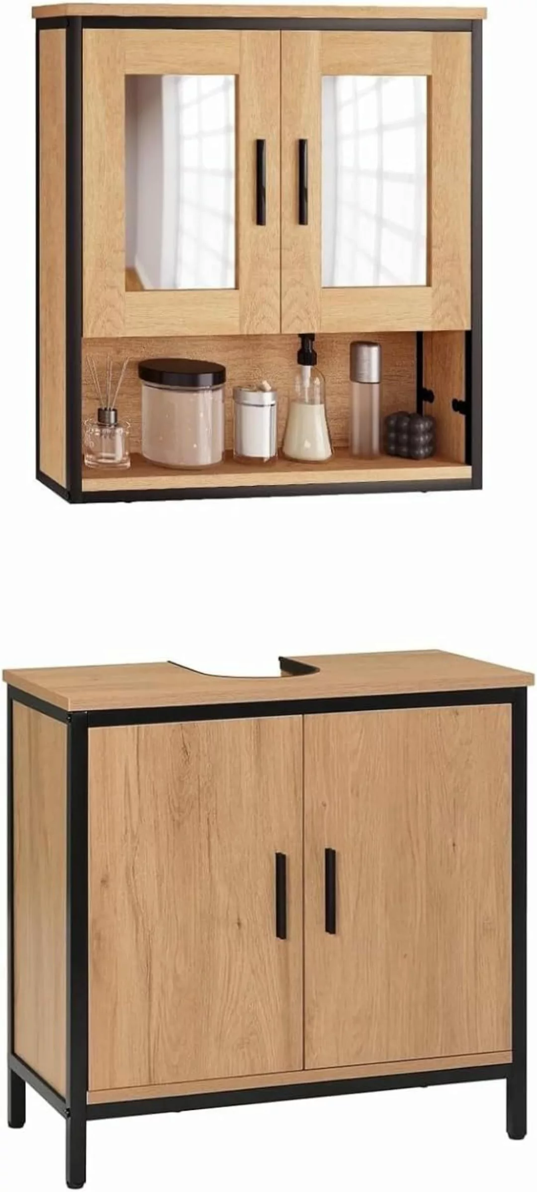 EUGAD Badmöbel-Set, (2-St), mit 2 Spiegeln, günstig online kaufen