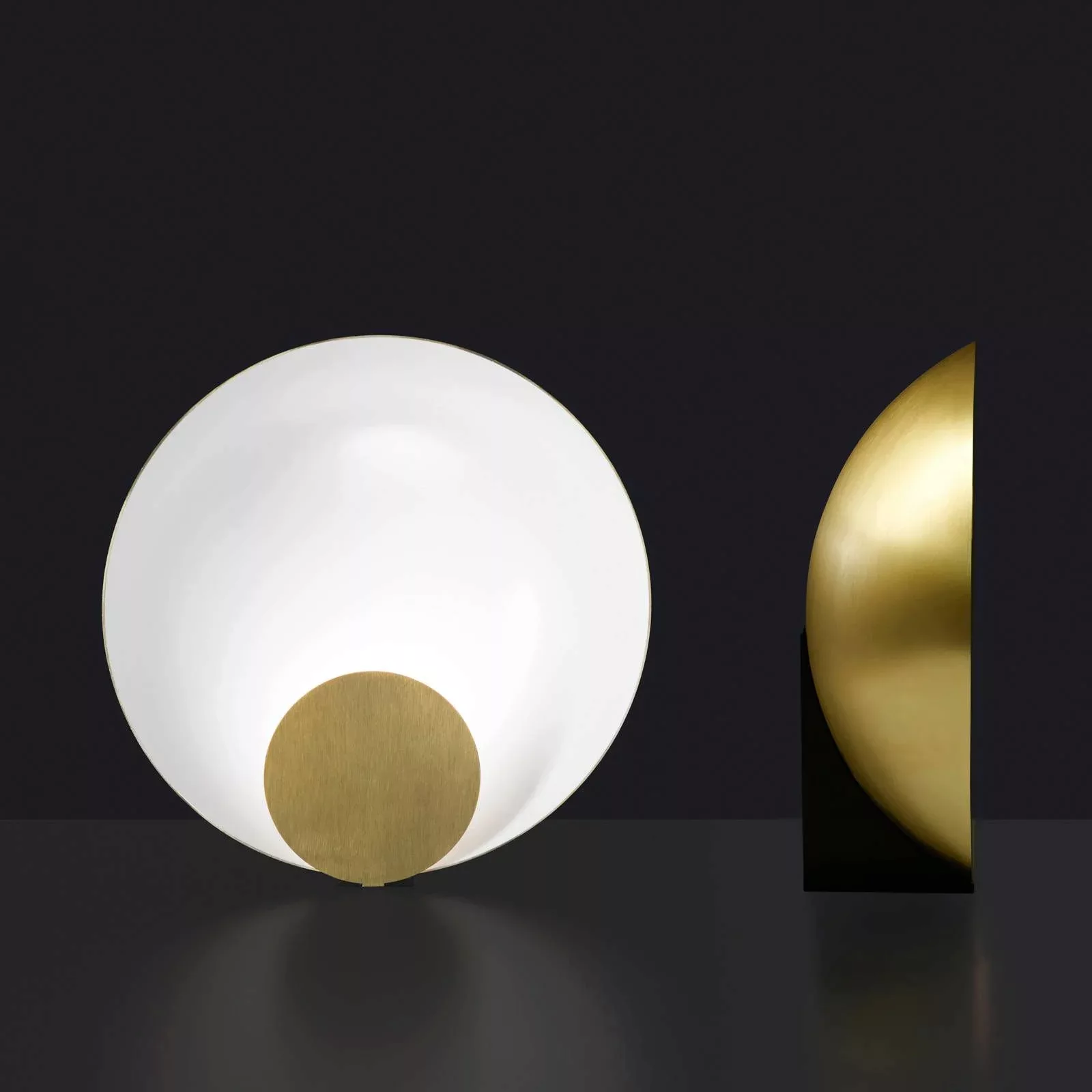Oluce Siro LED-Tischleuchte dimmbar Ø 34 cm gold günstig online kaufen