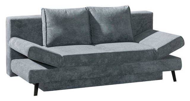 Schlafsofa SIDNEY, Grau, Stoffbezug, Bettkasten, Gästebettfunktion, B 200 x günstig online kaufen