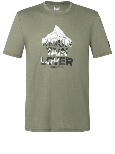 SUPER.NATURAL T-Shirt für Herren, Merino MOUNT RUNDLE Berg Motiv, atmungsak günstig online kaufen