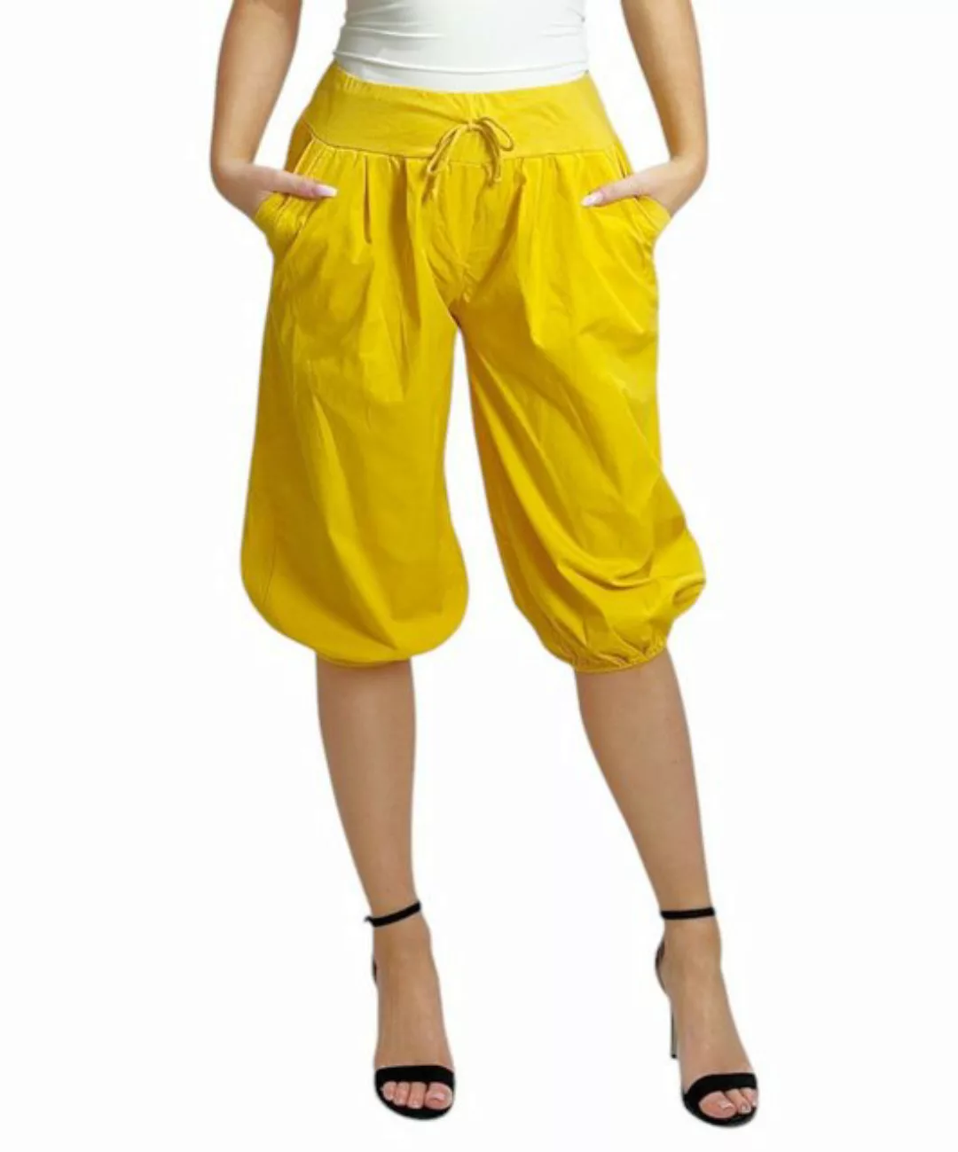 Mississhop Caprihose Damen Baumwolle 100 % Sommerhose Haremhose M.374 günstig online kaufen